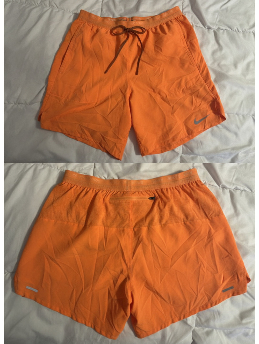 Nike Dri-FIT Orange Running Shorts Tall Size S
